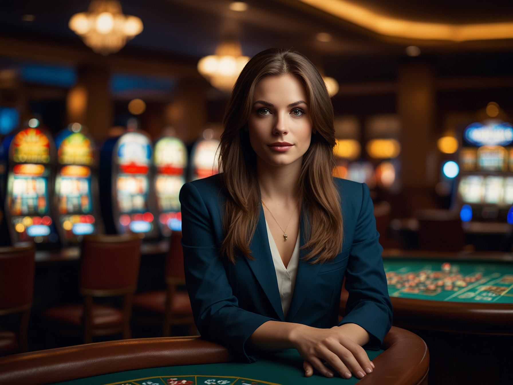 Elegante Casino-Lobby mit Spielertisch